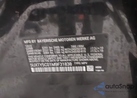 2021 BMW X3 xDrive30I z USA, uszkodzony, nr VIN 5UXTY5C01M9F31838